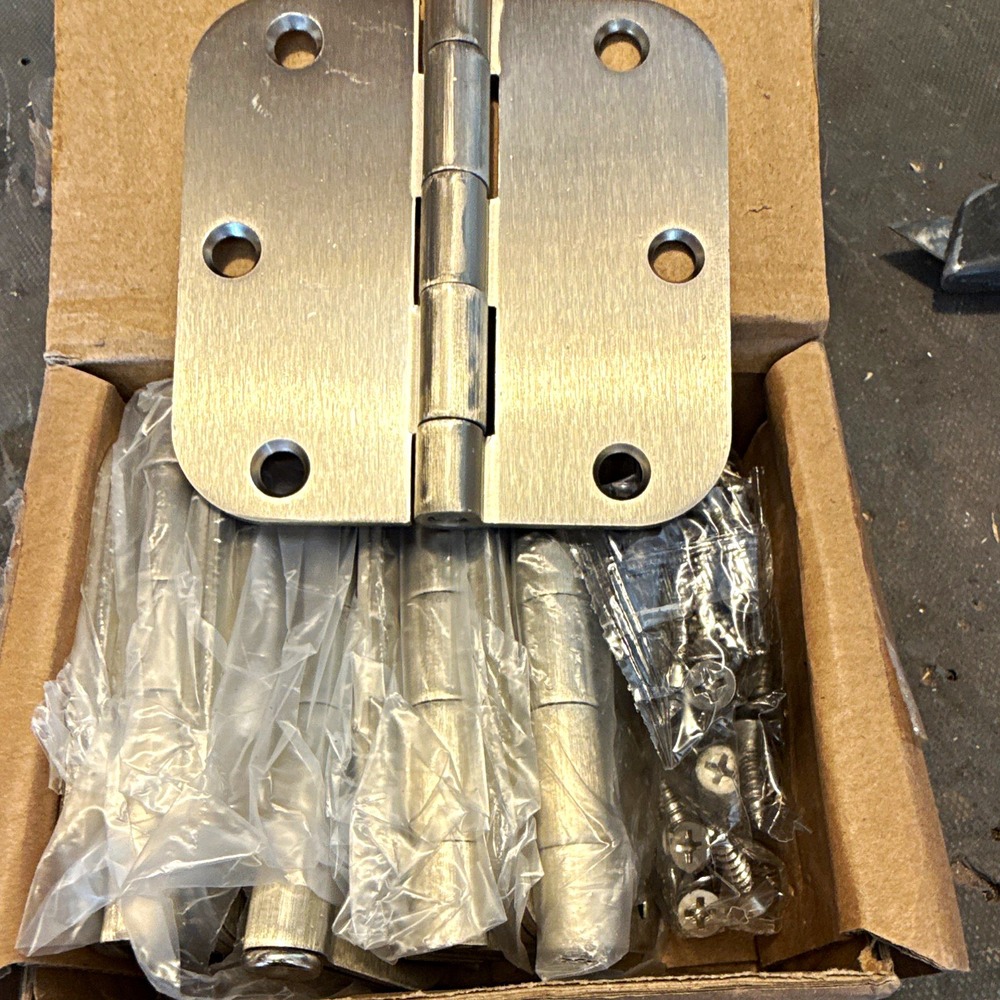Design House 3.5" Steel Butt Door Hinges Satin Nickel 10-Pack 181420 w/ Screws